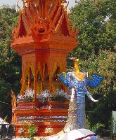 One of three close ups where you can see how men inside the elephant (Ganesh) head move it from side to side.